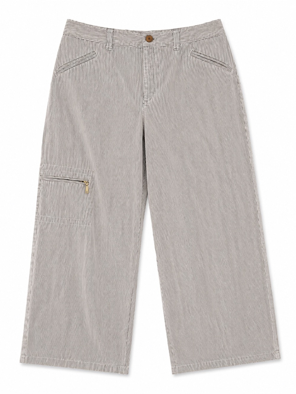Rafaella Capri Pants brown white pinstripe size 8